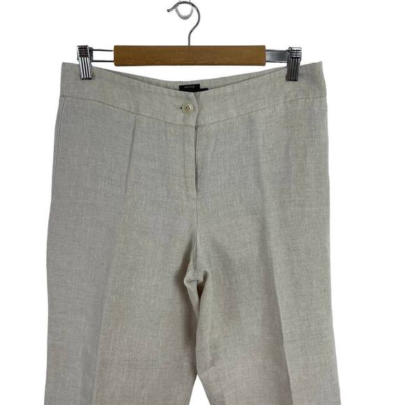 Talbots Heritage Linen Straight Leg High Waist Beige Trousers Pants SZ 6 Neutral - Picture 2 of 13